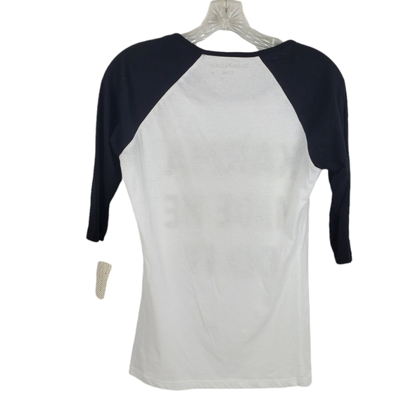 REBELLIOUS ONE Karma Made Me Do It Graphic Tee Shirt Raglan Sleeve Sz M NWT - Picture 2 of 9